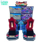 Extreme Speed Blitz Racing Simulator Arcade Machine | 4-Screen Motion Driving Game